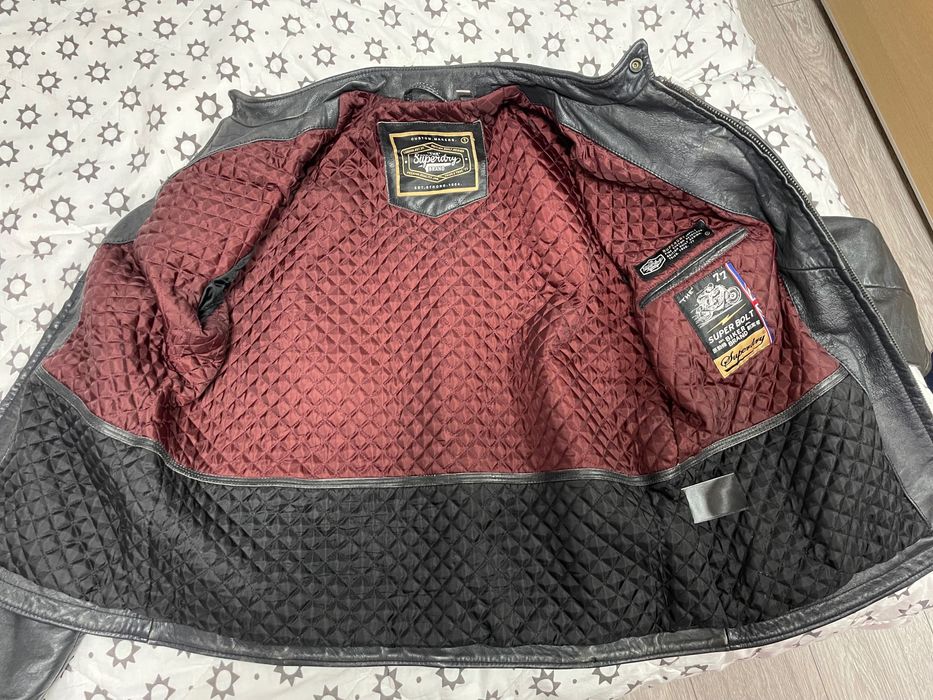 Geaca de piele Superdry Biker