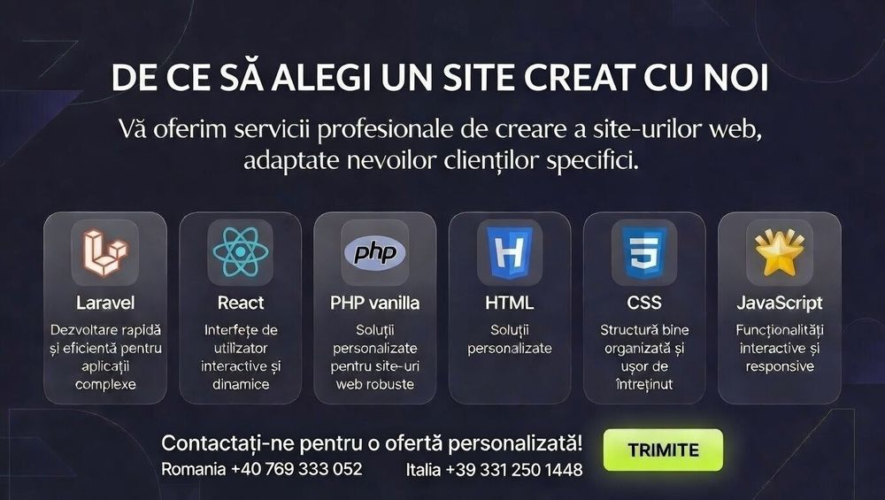 Site-uri web profesionale si moderne