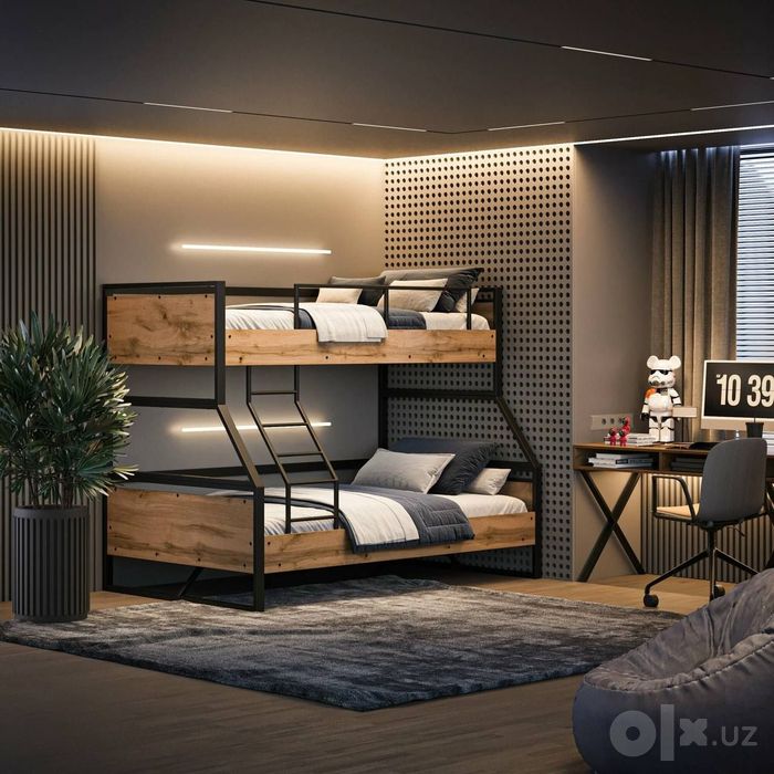 Двухъярусная кровать Loft krovat темир крават metal kalavat  loft