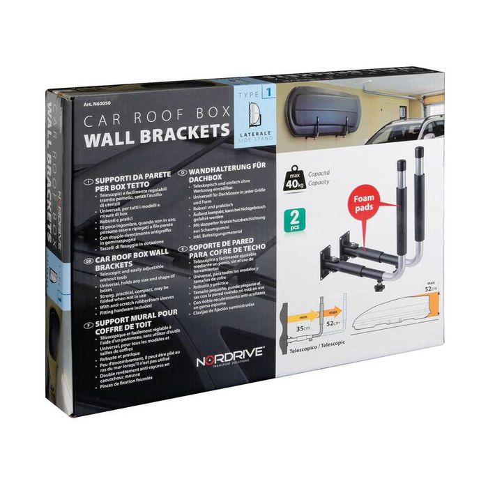Телескопична стойка за стена за автобокс багажник Nordrive