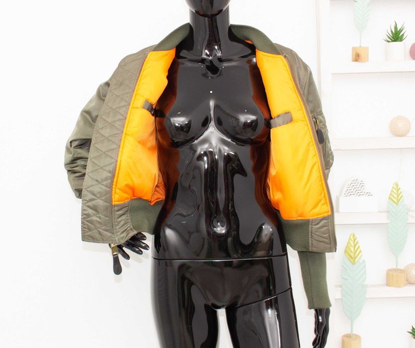 ALPHA INDUSTRIES MA-1 Cyber дамско яке бомбър зелено сатенено късо XS