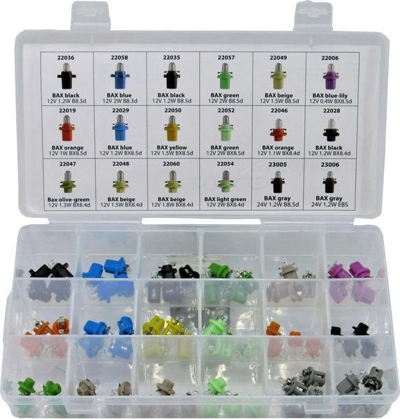 Крушки за табло MIX 72 броя T5 B8.5D BX8.4d B8.3d 12V 1.2W