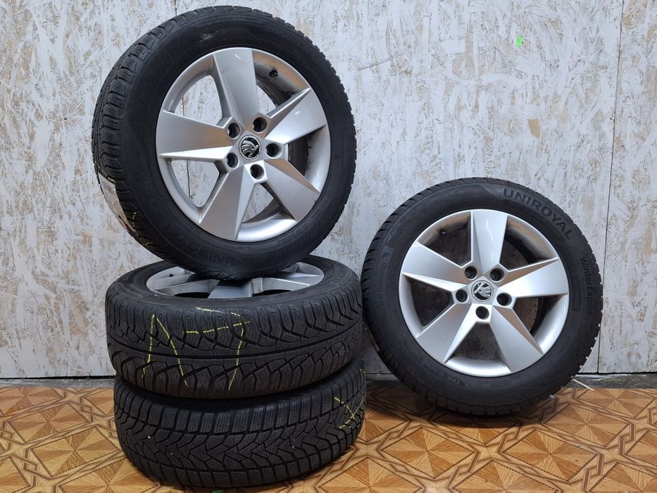Set jante aliaj 5x112 r16 cu anvelope iarna 205 55 16