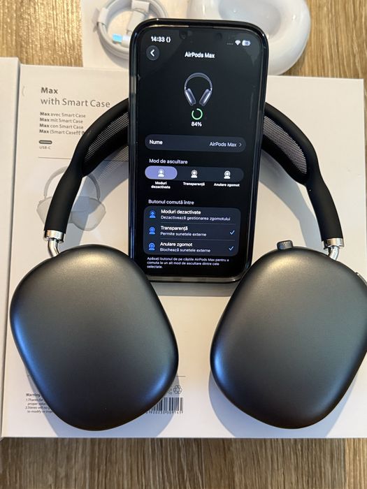 Casti Bluetooth tip AirPods Max UA Negre – ANC, Spatial Audio