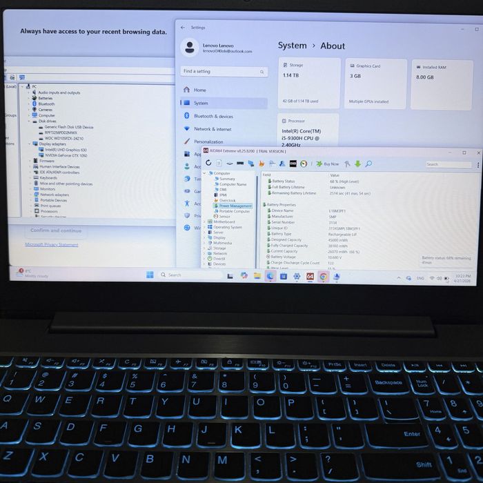 Lenovo IdeaPad Gaming L340/15,6” IPS/i5-9300H/GTX 1050/8GB/256GB NVMe+1TB