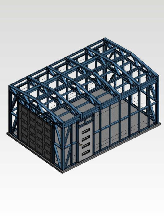 Garaje fabricate in RO din structura metalica usoara si panou izolat