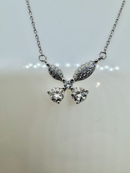 Сребърно колие с мойсанит (Диамант) 1 карат