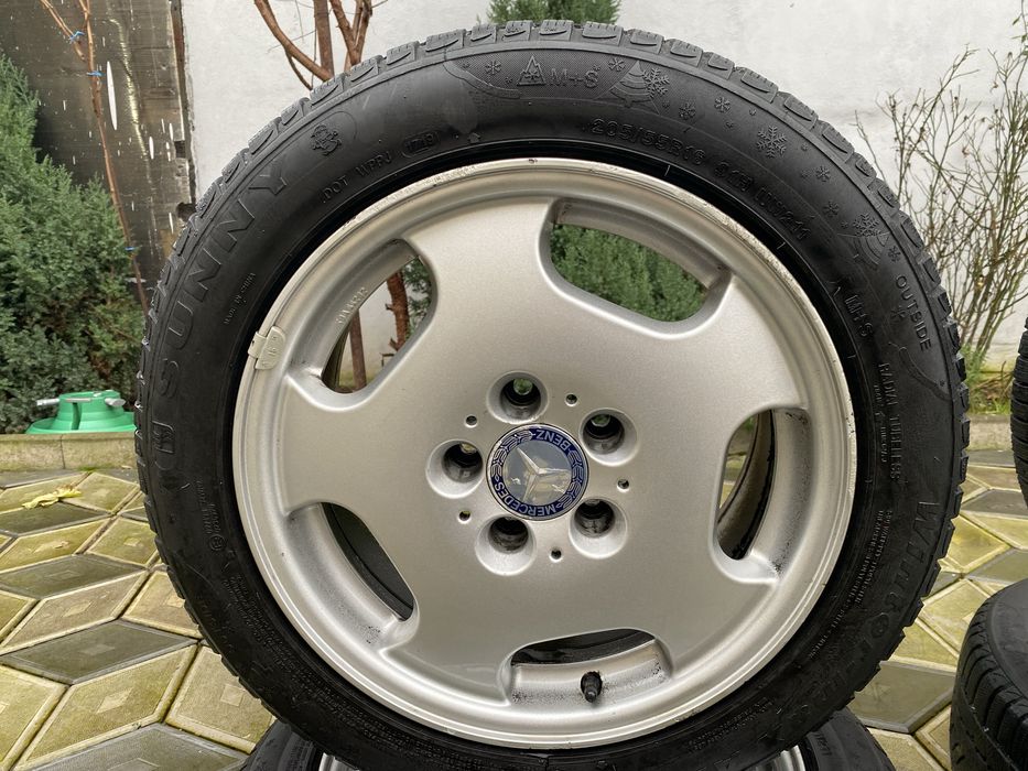 Set 4 cauciucuri de iarna cu jante Mercedes E class 205/55/16 91H  M+S