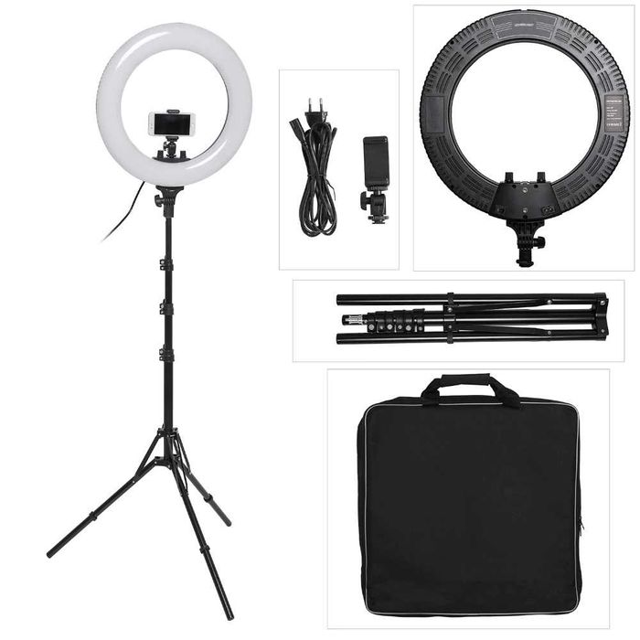 18,14,10 Лед ринг лампа топла, студена,неутрална светлина със стойка