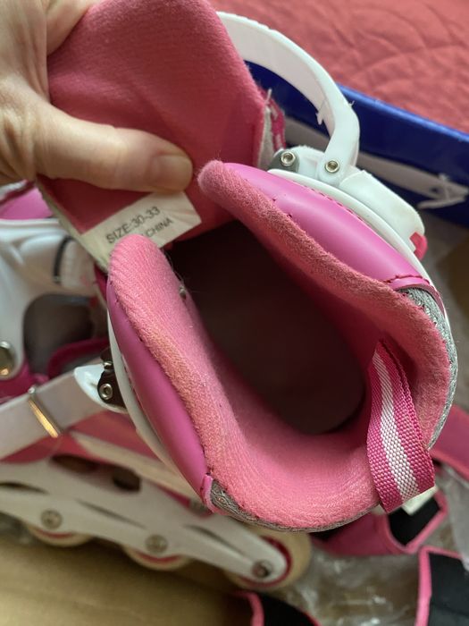 Детски растящи розови ролкови кънки кънки