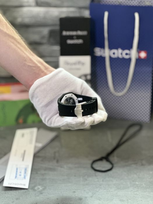 Ceas AP X Swatch Ocho Negro + Bratara neagra CALITATE PREMIUM
