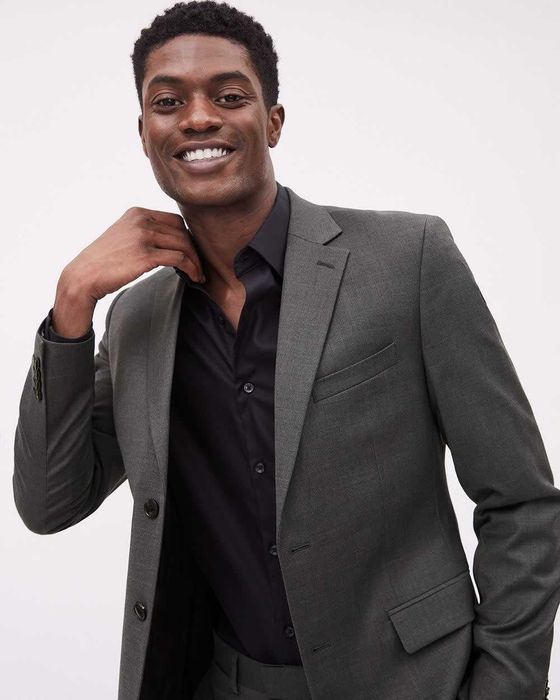 Sacou blazer 52 XL slim premium Atelier Torino NOU lana super 120s gri