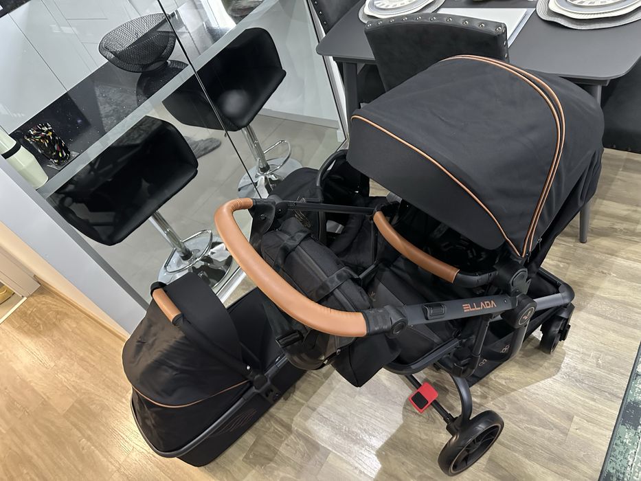 Carucior Bebe 3 In 1 Ellada Cangaroo - Negru