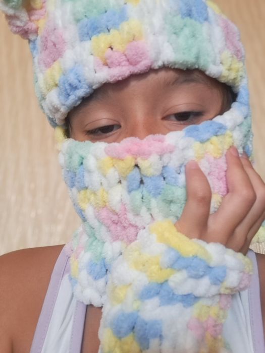 Комплект балаклава и митенки