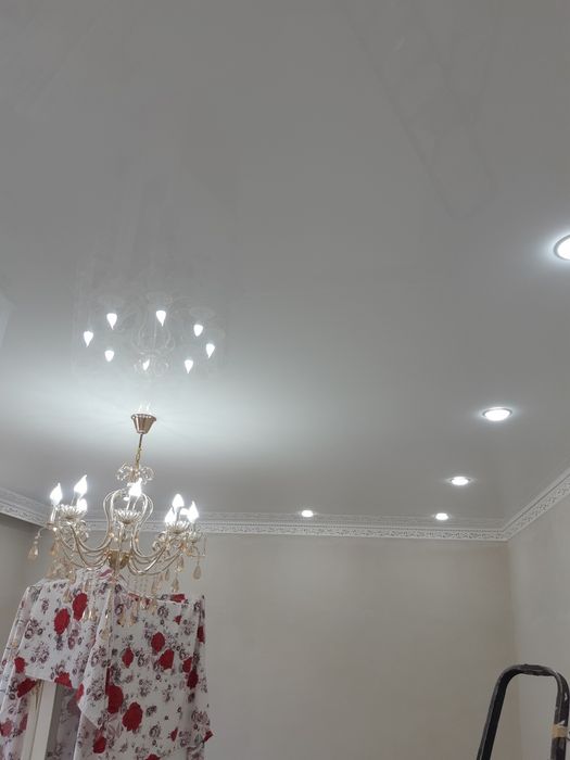 Кермелі төбе натяжной потолок