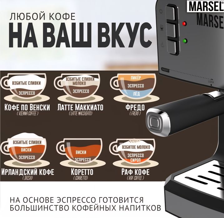 Кофемашина MARSEL CM 01 PRO черный