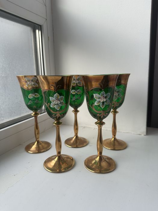 Чешская лепка, посуда, стаканы, сервиз