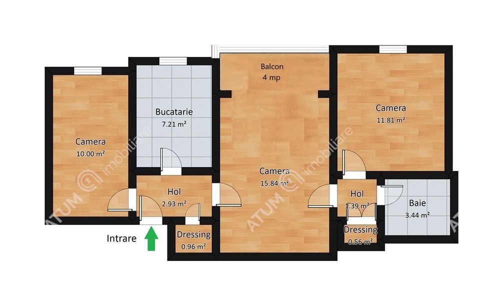 Apartament 3 camere si balcon situat in zona Dioda din Sibiu