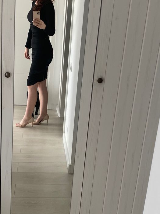 Rochie drapată Nissa neagră 38