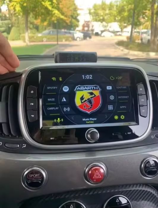Navigatie Android Fiat 500 Waze YouTube GPS