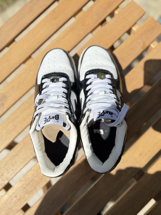 Sneakers BAPE STA nr. 40 (25 cm) alb/negru – stare impecabilă