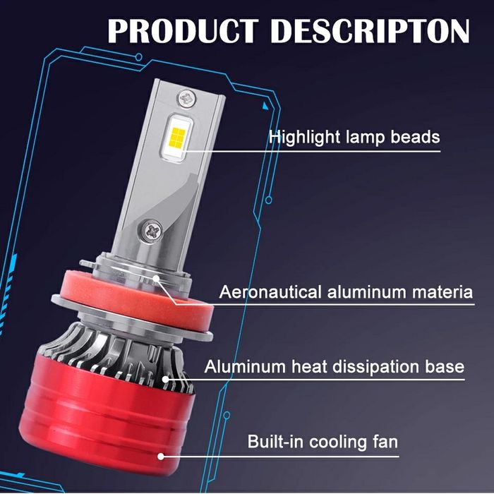 Kit Două Becuri Led Generatie 2025 H1,H4,H7,H8,H9,H11,H15(24000LM/600