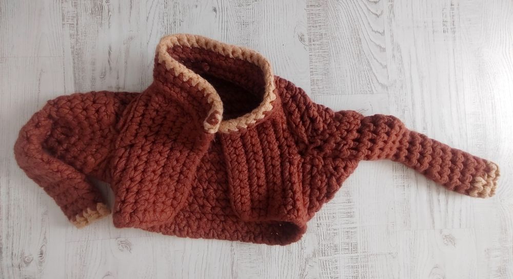 Плетен шал, Плетена жилетка с висока ека + блуза