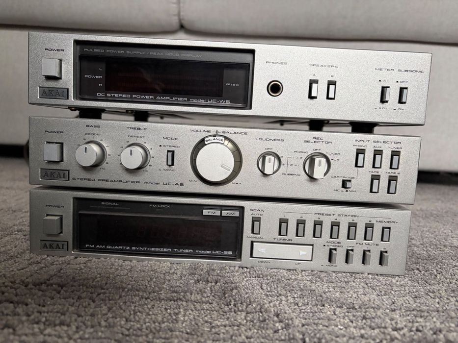 Sistem Hi-Fi vintage AKAI UC Series - set complet, funcțional