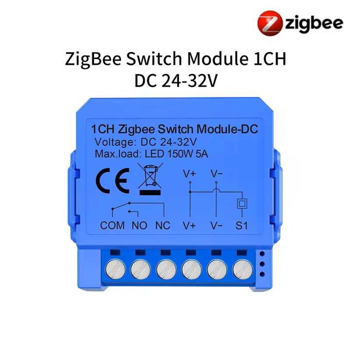 AVATTO ZWSM16-DC Zigbee модул за сух контакт – едноканален | DC 24–32V