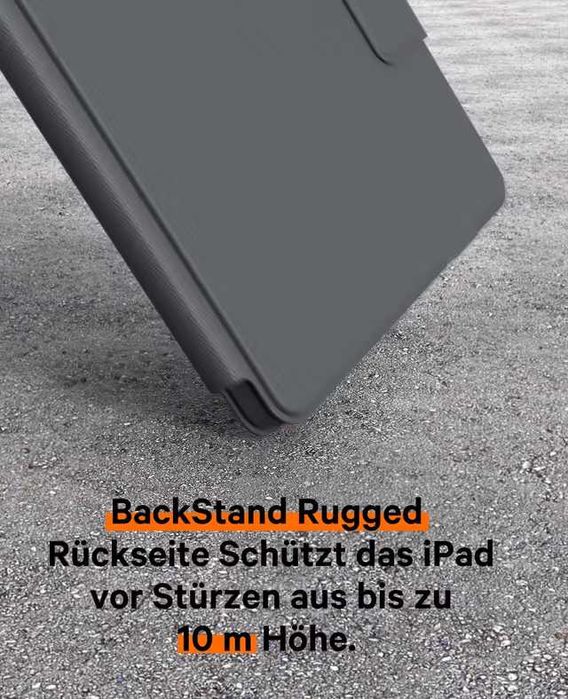 Husă iPad Air 11" cu Tastatură și Touchpad – QWERTZ – Gri – Nouă