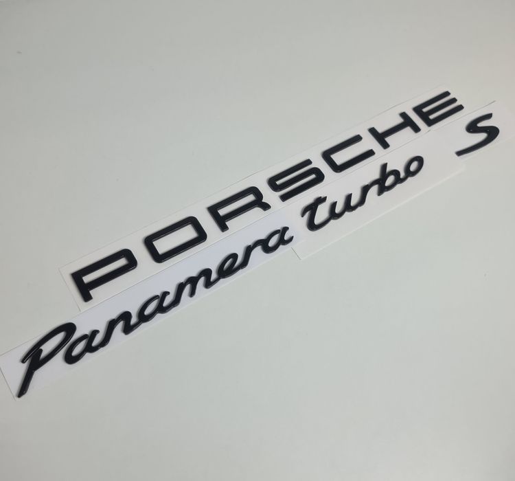 Pachet-Set-Emblema-Sigla-Logo-Stema-Spate-Haion-Porsche-Cayenne-Panamera-Macan-Negru-Lucios-Full-Black-Turbo-4-S-GTS-Poze-Reale