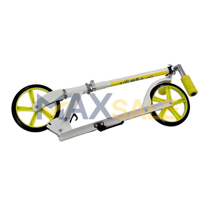 Детска тротинетка скутер scooter сгъваема бяло жълто колело играчки