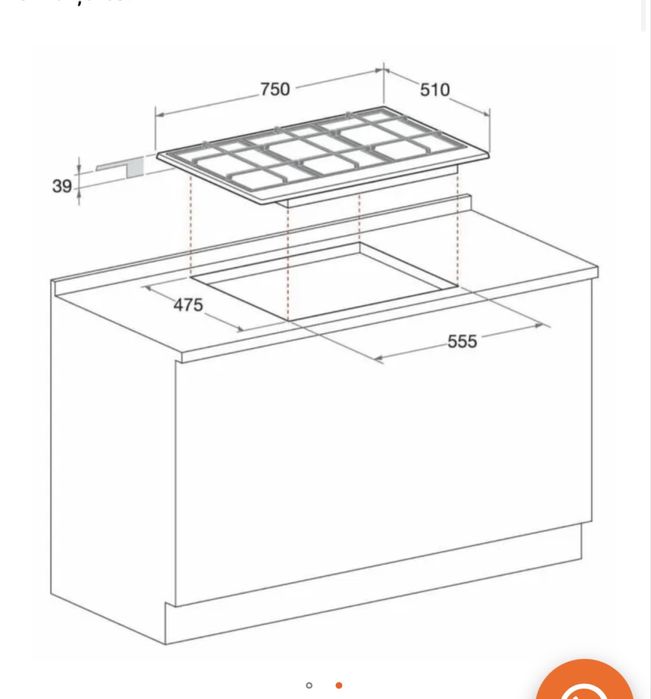 Plita pe gaz incorporabila Ariston Hotpoint , 5 arzatoare