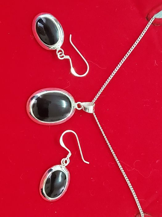 Ag14, set argint 925, nou/marcat, masiv, 3 piese