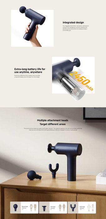 Xiaomi Massage Gun 2 до 25 кг 2450 мАч. Есть доставка