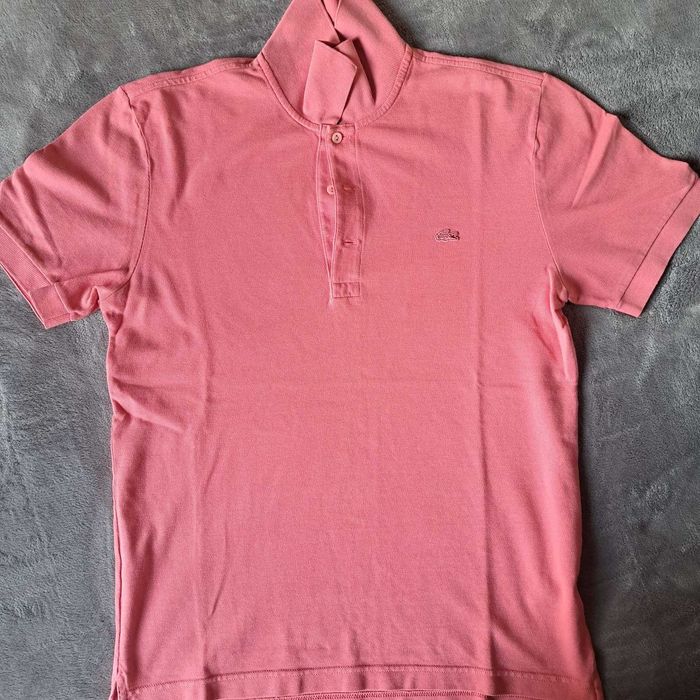 Оригинална Мъжка Тениска Lacoste Поло Яка Размер 3 НОВА Розова