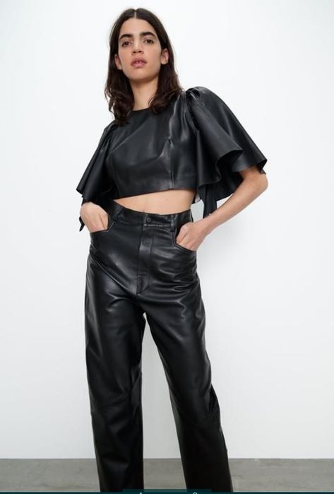 Top piele naturala Zara