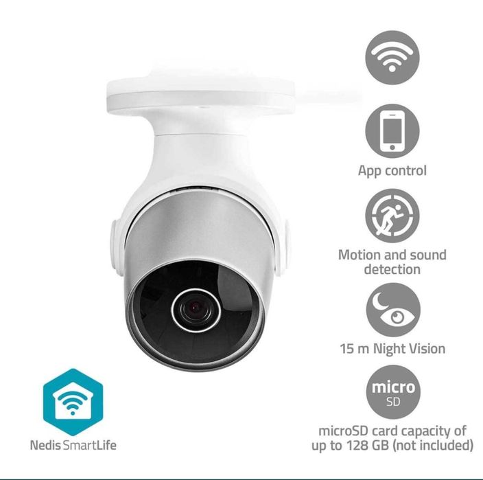 Camera de supraveghere pentru exterior, wifi, Nedis, noua