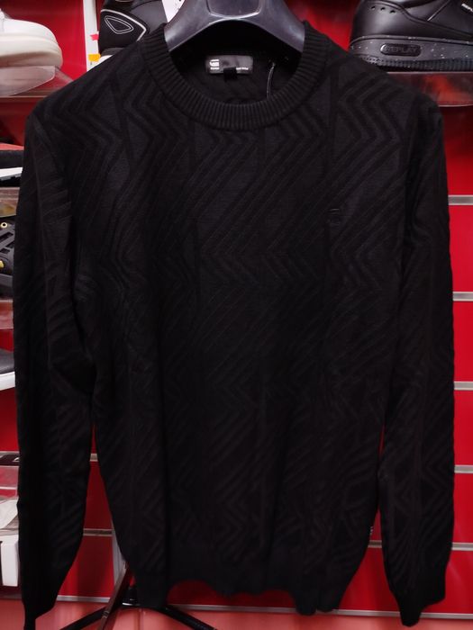 Оригинален пуловер G-Star Raw Zig-Zag XL нов мъжки черен блуза