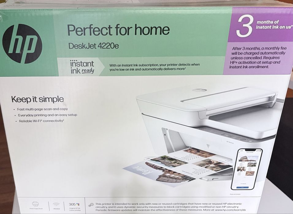 Multifunctional inkjet color HP DeskJet 4220e All-in-One, A4, USB, Wi-Fi, HP+ Eligibil