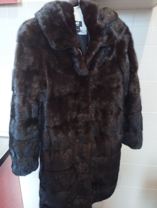 Норковая шуба с капюшоном