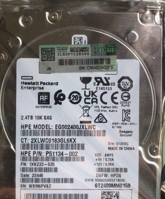 HDD для сервера HPE 2.4TB SAS 12G 10K l SFF Hot Plug