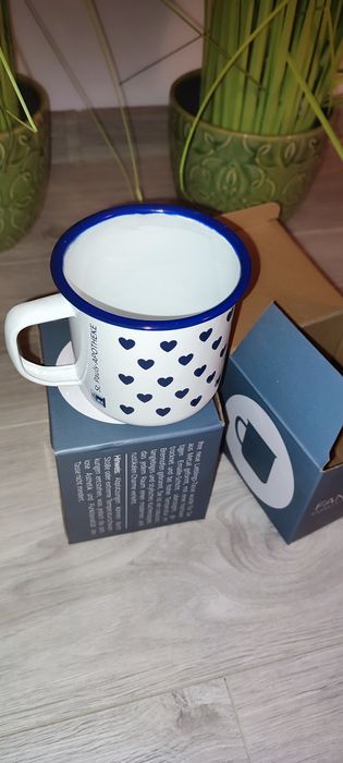 Set cani de colecție din email cu model cu inimi albastre, "St. Pauls