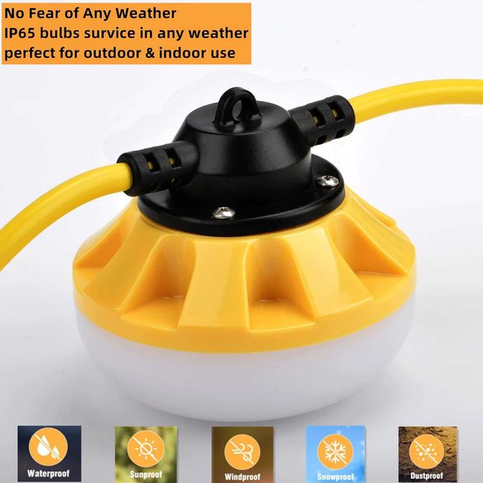 LED работна лампа 30 метра 100W, 10 вградени лампи, 5000LM, IP66