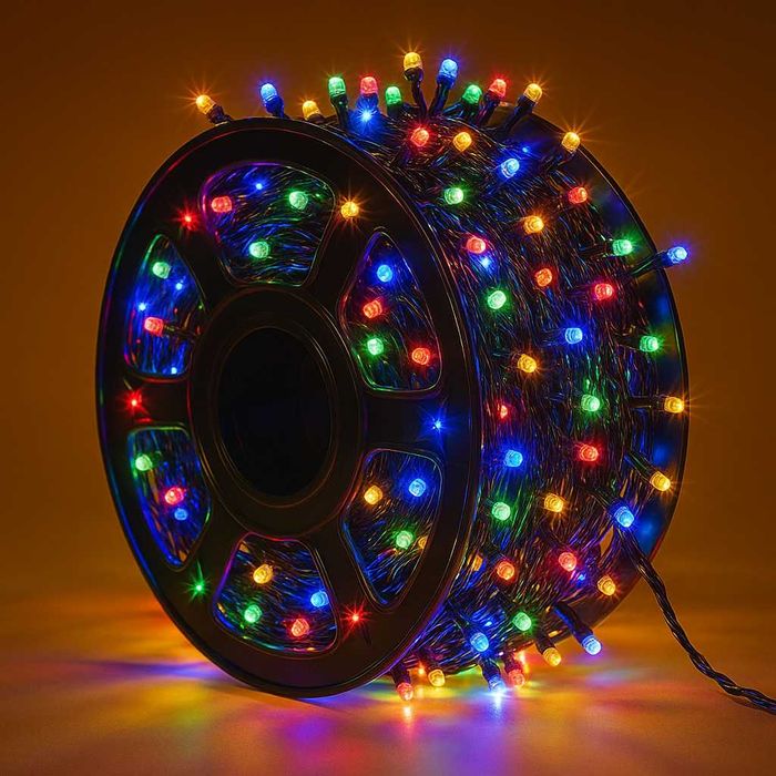 80 метра коледни лампички верига-макара 400LED диода многоцветна светлина
