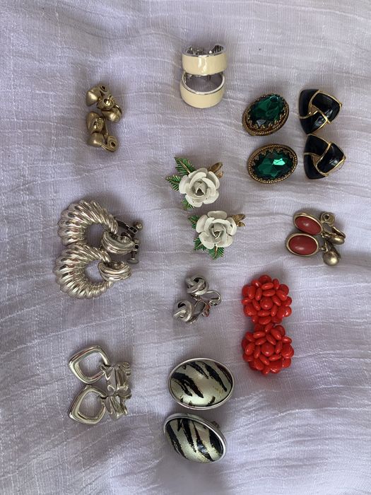 Винтажные клипсы и серьги