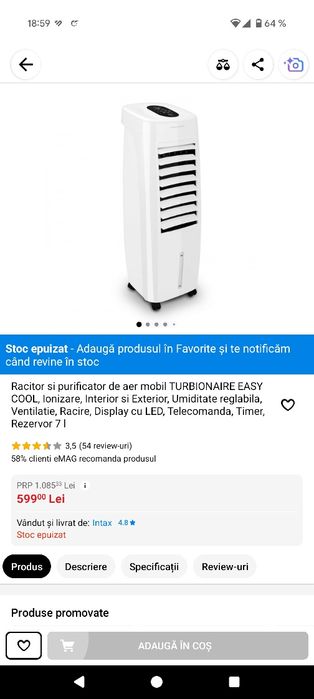 Vand Ventilator/Aer pe baza de Apa /gheață