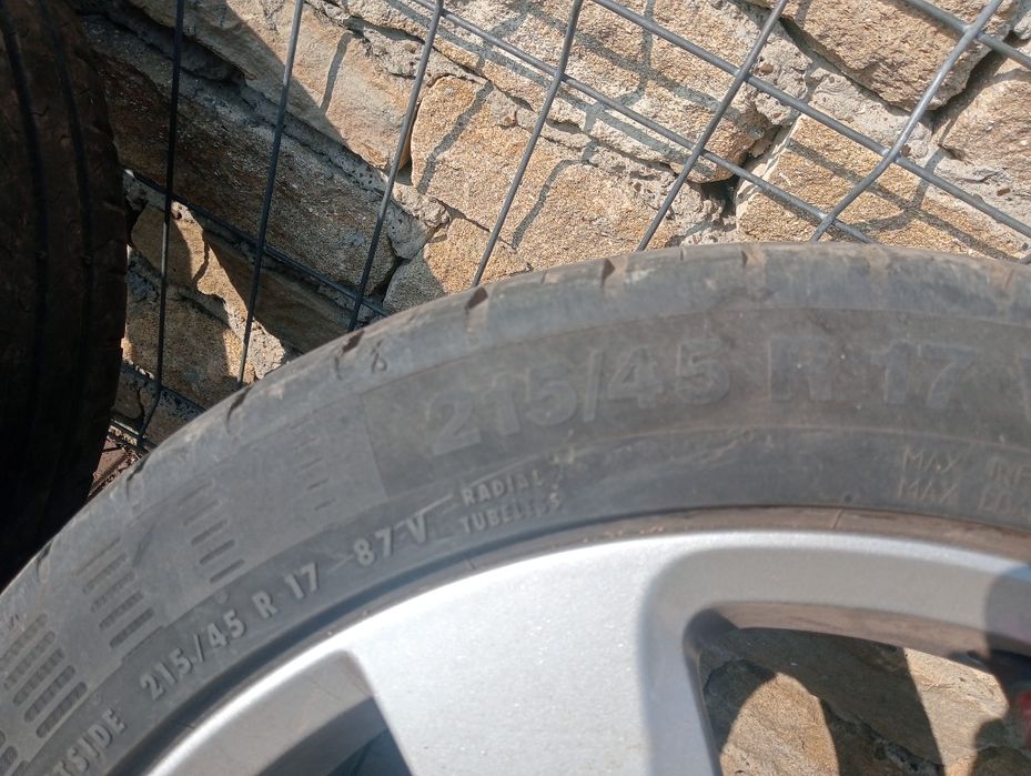Jante aliaj 4x100 R17 cauciucuri de vara continental