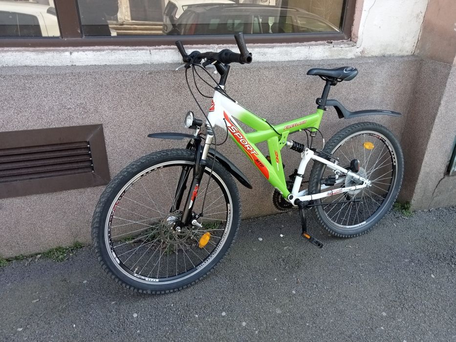 Bicicleta montain bike full suspensie frână pe disc