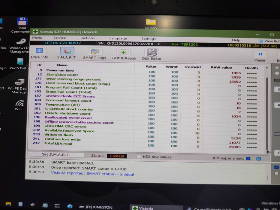 ssd Nvme Liteon 500GB viata 100%